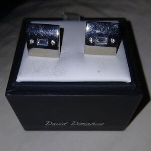 David Donahue Shiny Silver Cufflinks